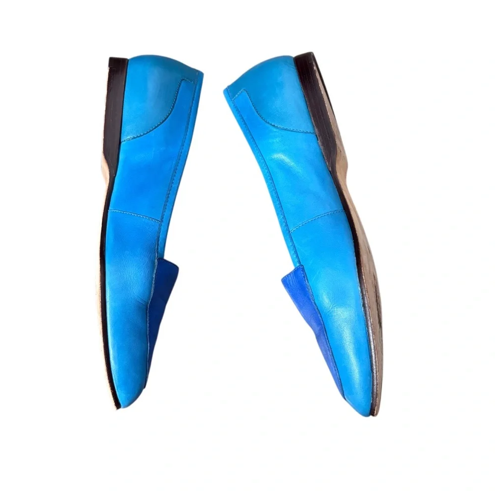 Enzo Angiolini Blue Patent Leather Loafers - Picture 11 of 13